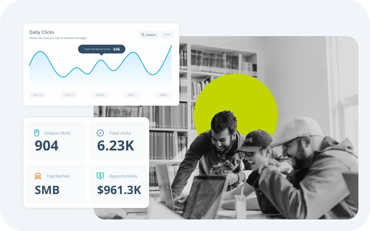 Dashboard showing marketing analytics use cases.