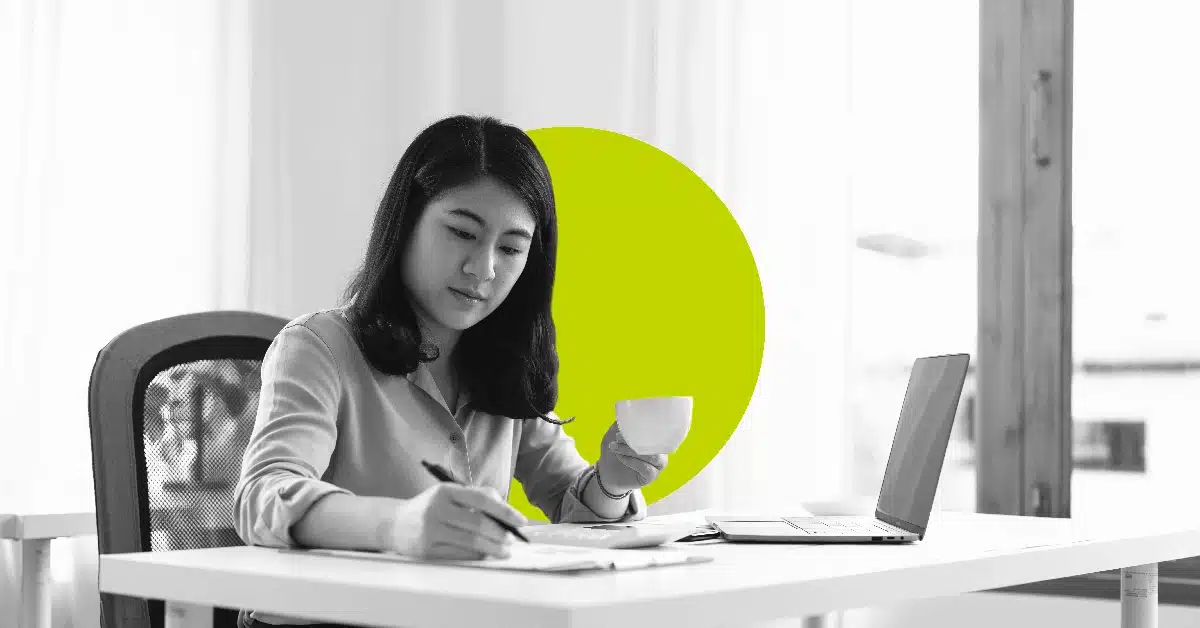Woman working on marketing personalization strategy.